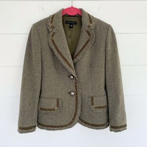Vintage Banana Republic Wool Blend Herringbone Tweed Blazer 4